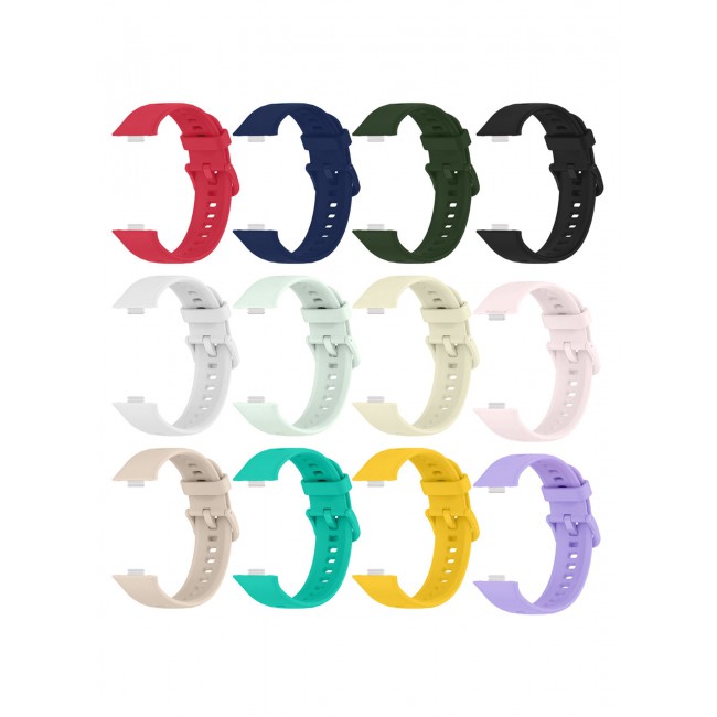 CATANES 12Packs Wristband for Huawei Watch Fit 3/Fit 4/Fit 4 Pro Bands, Silicone Bracelet Quick Release Arm Band, Replacement Smartwatch Band Quick Release Sport Straps - 12 Colours