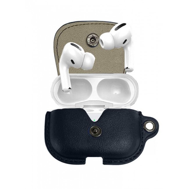CATANES AirPods Pro 2 Case Leather Case Cover with Keychain Compatible with Apple AirPods Pro 2nd Generation 2022 Dark Blue