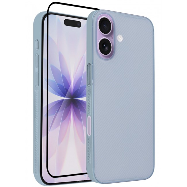 CATANES 2 Packs Case Cover for iPhone 17 - Sturdy Durable Ultra-Thin Case - Air Skin Line Design Transparent Back Cover - Drop Protection Cover with 3D Screen Protector - Light Blue