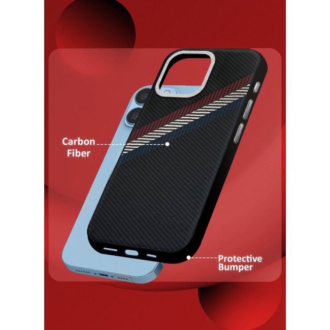 CATANES (for iPhone 13 Pro Max) Case Cover Carbon Fiber Pattern Phone Case Slim Shockproof Back Cover