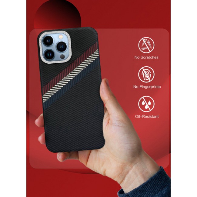 CATANES (for iPhone 13 Pro Max) Case Cover Carbon Fiber Pattern Phone Case Slim Shockproof Back Cover