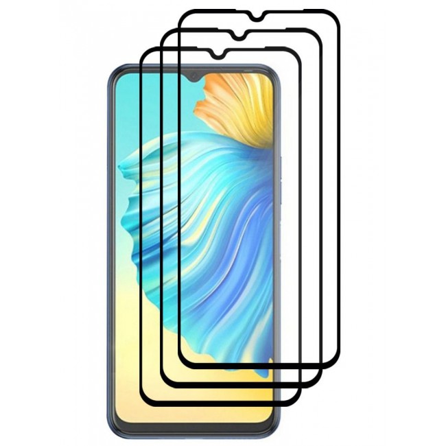 CATANES 3 pack Tecno Spark 8P 4G Screen Protector Tempered Glass Full Glue Black side