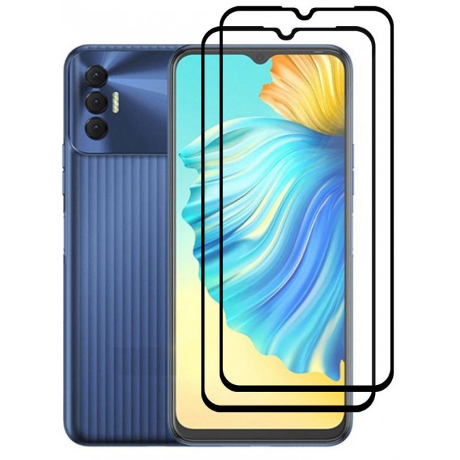 CATANES 2 pack Tecno Spark 8P 4G Screen Protector Tempered Glass Full Glue Black side