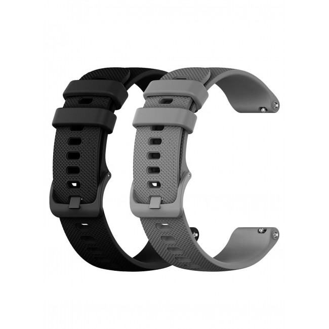 CATANES (For All Smartwatches 22mm) 2Packs, 22mm Silicone Straps Watch Band Strap for Huawei GT3 / Huawei GT3 pro/Huawei GT/Huawei GT 2 (46mm) Watch Band/Huawei Watch GT2 Pro Strap/Samsung Galaxy Watch 46mm / Galaxy Watch 3 45mm - Black Grey