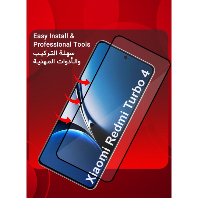 CATANES Xiaomi Redmi Turbo 4 3D Full Coverage Screen Protector Ultra HD Scratch Resistant Bubble-Free