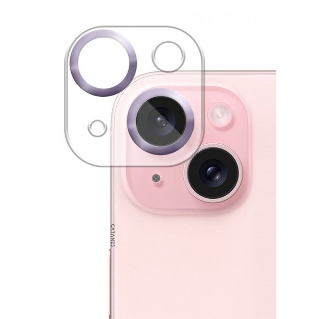 CATANES iPhone 14 Plus Camera Lens Protector Tempered Glass 9H Hardness Ultra HD Anti-Scratch Easy to Install Case Friendly Full Coverage Guard Light Purple