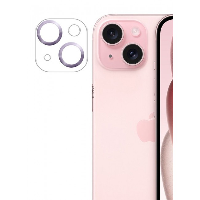 CATANES iPhone 14 Plus Camera Lens Protector Tempered Glass 9H Hardness Ultra HD Anti-Scratch Easy to Install Case Friendly Full Coverage Guard Light Purple