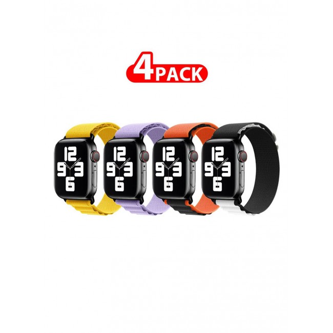 CATANES 4 Pack Of Apple Watch Alpine Loop Band 38mm 40mm 41mm Women Men Adjustable with Metal G-Hook Strap for iWatch Series 7/SE/6/5/4/3/2/1 Multicolour