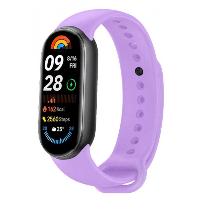 CATANES (for Mi Band 8 and 9) Strap Soft Silicone Replacement Sport Wristband for Xiaomi Mi Band 8 and 9 Watch Band Accessories for Women Men Purple