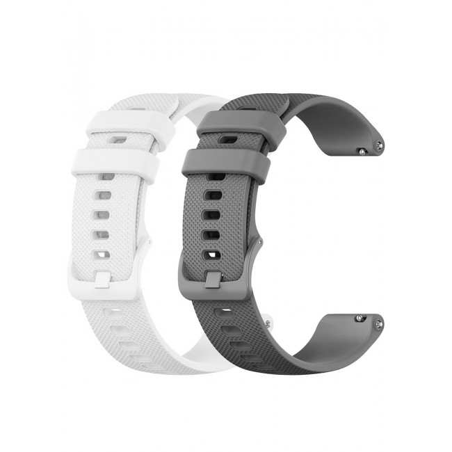 CATANES (For All Smartwatches 22mm) 2Packs, 22mm Silicone Straps Watch Band Strap for Huawei GT3 / Huawei GT3 pro/Huawei GT/Huawei GT 2 (46mm) Watch Band/Huawei Watch GT2 Pro Strap/Samsung Galaxy Watch 46mm / Galaxy Watch 3 45mm - White Grey