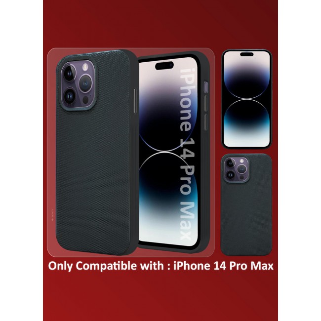 CATANES iPhone 14 Pro Max Vegan Leather Case Cover, Slim Fit, Raised Edges for Camera and Screen Protection