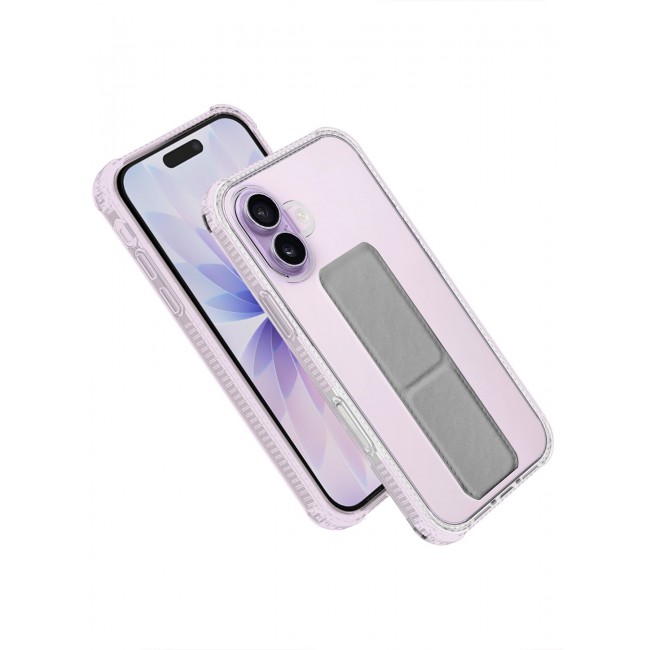 CATANES 2 Packs Finger Grip Clear Case Cover for iPhone 17- Kickstand Car Magnetic Holder Multi-function Protective Two-in-one Case with 3D Screen Protector - Grey