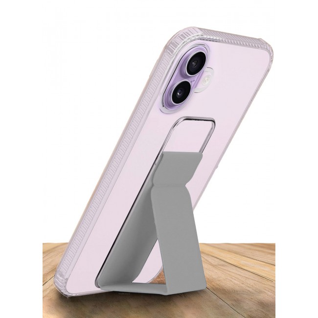 CATANES 2 Packs Finger Grip Clear Case Cover for iPhone 17- Kickstand Car Magnetic Holder Multi-function Protective Two-in-one Case with 3D Screen Protector - Grey