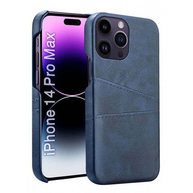 CATANES iPhone 14 Pro Max Case Cover Leather with Card Holder for Men Women Phone Case - Blue