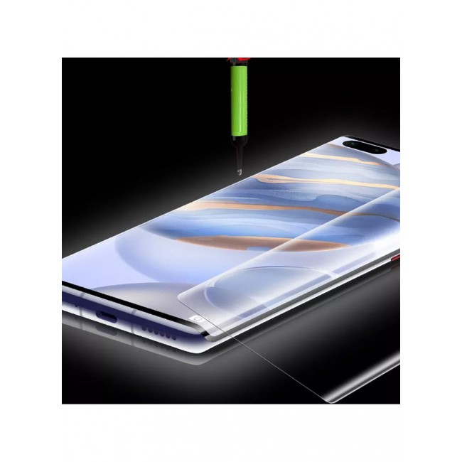 CATANES Huawei Mate 40 Pro UV Screen Protector 6D Tempered Glass 9H Adhesive Nano Liquid UV Glue Full Coverage Clear