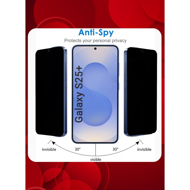 CATANES (for Samsung Galaxy S25 Plus) 2Packs Privacy Screen Protector Anti-Bubble, Shock-Proof, High Durability