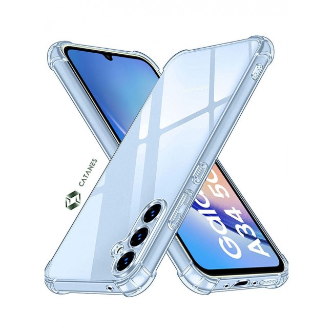 CATANES Samsung Galaxy A34 5G Case Cover Clear Slim Fit for Soft TPU Back Cover Flexible Silicone Cover