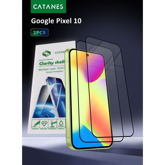CATANES 2 PACK 3D Tempered Glass Screen Protector for Google Pixel 10 (6.3-Inch) – Full Coverage, Edge-to-Edge Protection, Scratch Resistant, Case Friendly Clear Screen Guard