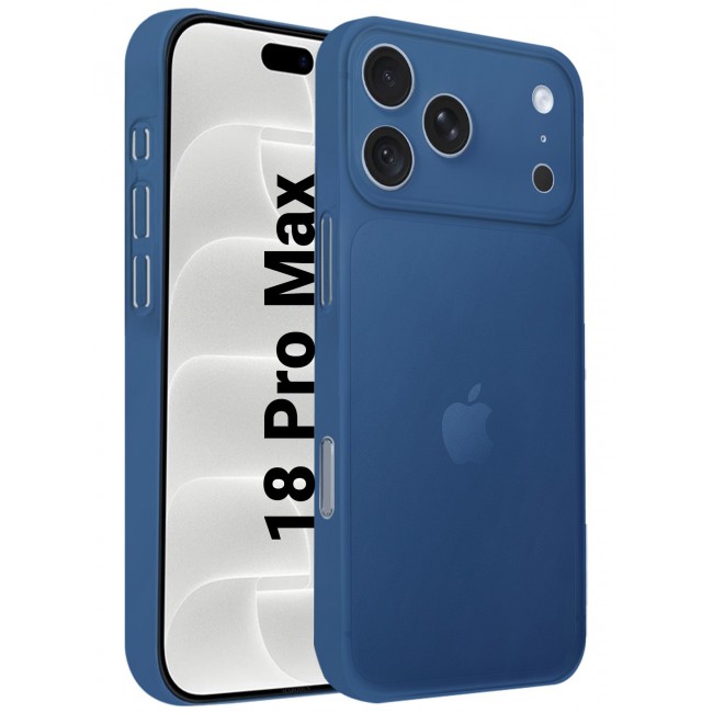 CATANES Air Skin Frosted Matte Case for iPhone 18 Pro Max with Camera Frame Protection - Stylish Ultra Slim Back Cover - Deep Blue