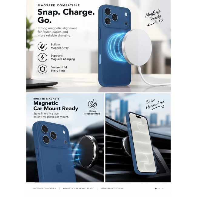 CATANES Air Skin Frosted Matte Case for iPhone 18 Pro Max with Camera Frame Protection - Stylish Ultra Slim Back Cover - Deep Blue
