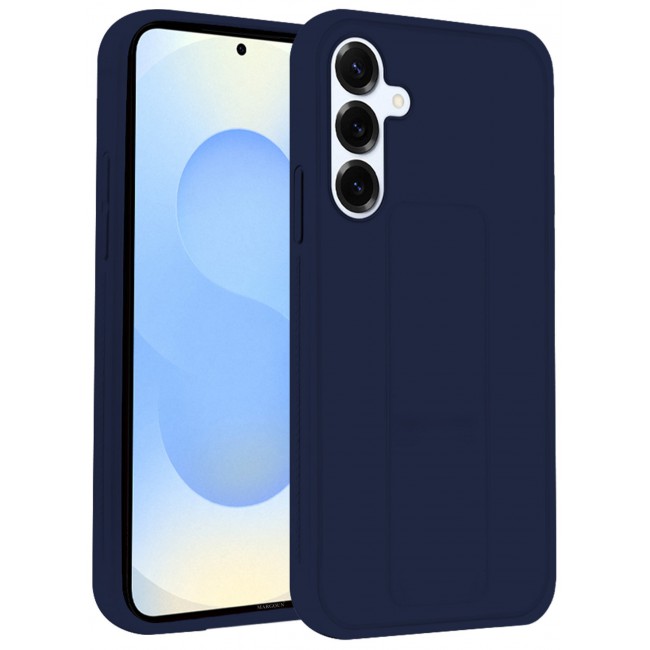 CATANES Galaxy S25 Plus Case Silicone with Stand Function Finger Grip Case Cover Blue