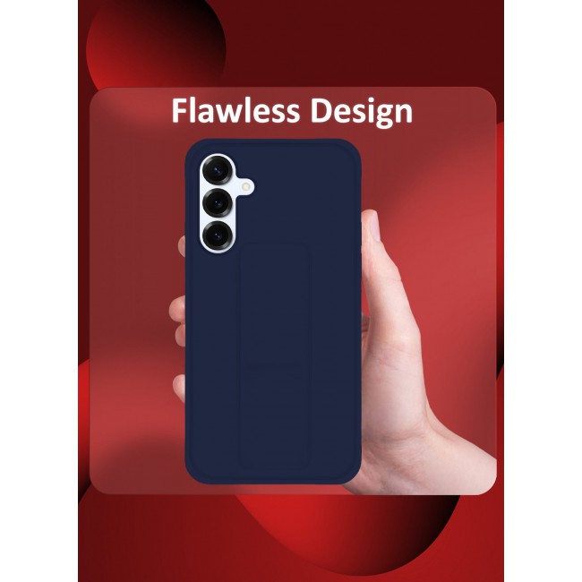CATANES Galaxy S25 Plus Case Silicone with Stand Function Finger Grip Case Cover Blue