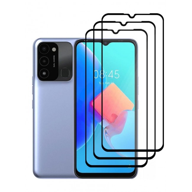 CATANES 3 pack Tecno Spark 8C 4G Screen Protector Tempered Glass Full Glue Black side