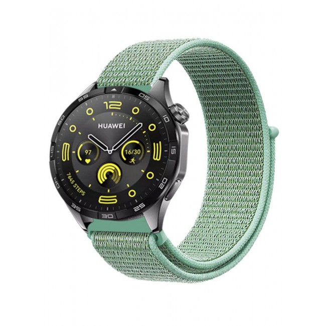 CATANES (for Huawei GT4 22mm) Nylon Strap,Sport Wristband Strap Adjustable Sport Stretchy Braided Solo Loop Band Aquamarine