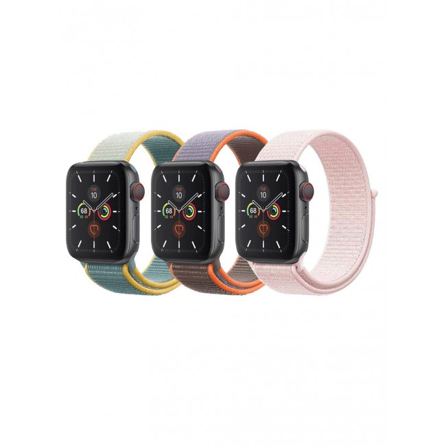 CATANES 3 Pack For Apple Watch 41mm 40mm 38mm Nylon Sport Loop Band Compatible With iWatch Series 7 SE 6 5 4 3 2 1 Men Women Braided Stretchy Nylon Loop Bands