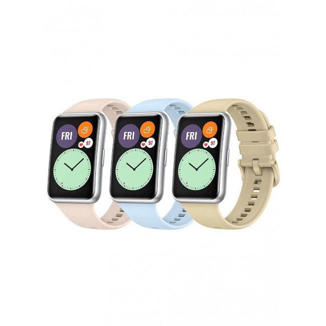 CATANES 3 Pack For Huawei Watch Fit 2 Silicone Bracelet Replacement Strap Multicolour 2(Only Compatible with Huawei Watch Fit 2)