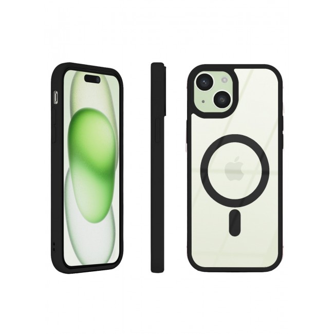 CATANES MagSafe Magnetic Clear Case for iPhone 15 Plus 6.7 inch – Shockproof Protective Cover with Bumper - Black