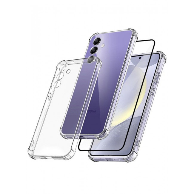 CATANES 2 Packs For Samsung Galaxy S24 Plus Gorilla Case and Screen Protector Shock-Absorption Flexible Clear TPU Rubber Protective Cell Phone Cover Slim Fit Transparent Protective Case Cover