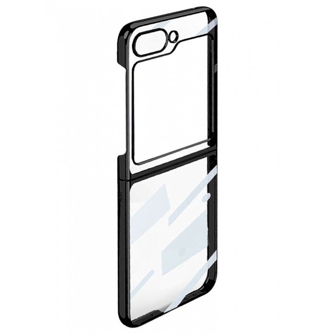CATANES Samsung Galaxy Z Flip 5 Case Clear Electroplating Full Coverage Phone Case Black
