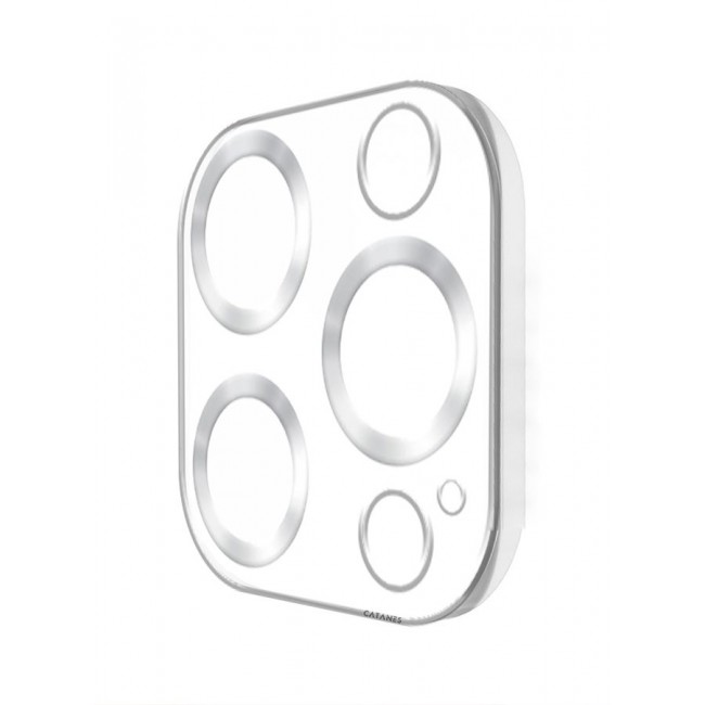 CATANES Camera Lens Protector for Apple iPhone 15 Pro Tempered Glass 9H Hardness Ultra HD Anti-Scratch Easy to Install Case Friendly Full Coverage Guard Silver