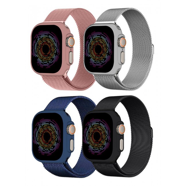 CATANES 4 Pack Stainless Steel Milanese Loop Compatible with Apple Watch Band 42mm 44mm 45mm 49mm men and women Mesh Loop Magnetic Clasp Replacement for iWatch Bands Ultra2/Ultra/Series 9 8 7 SE 6 5 4 3 2 1
