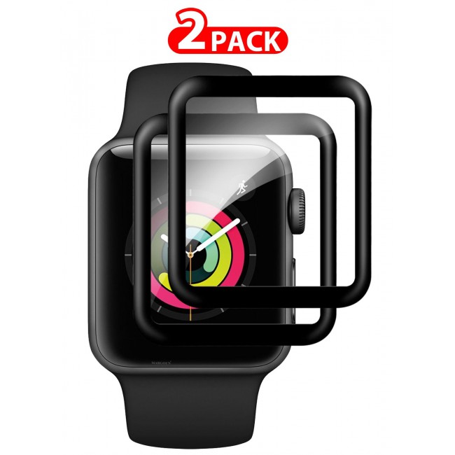 CATANES 2Packs Screen Protector for Apple Watch 42mm Series 1 2 3 HD Clear Ultra-Thin Curved Full Coverage Glass (42mm)