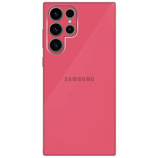 CATANES Samsung Galaxy S22 Ultra Electroplated Hard Glossy Case Camera Protection Shockproof Anti Fall Case Pink