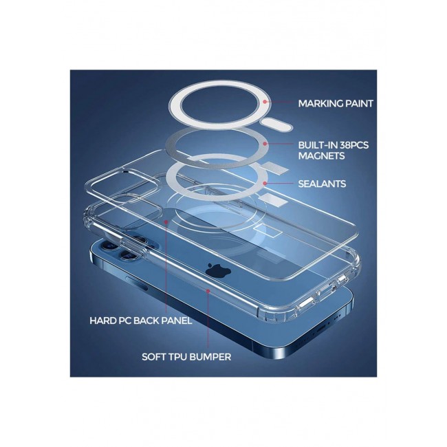CATANES iPhone 12 Pro Clear Case with Magsafe Magnetic Wireless Charging Compatible Cover