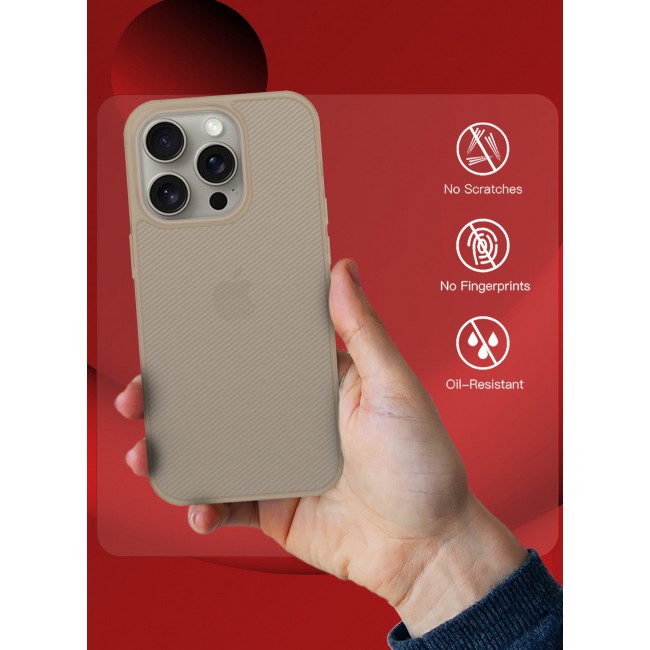 CATANES ( for iPhone 16 Pro Max ) Case Air Skin Line Design Back Cover Sturdy Durable Ultra-Thin Case Drop Protection Cover Light Brown