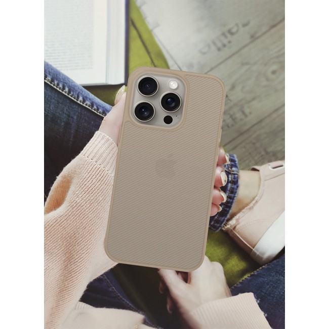 CATANES ( for iPhone 16 Pro Max ) Case Air Skin Line Design Back Cover Sturdy Durable Ultra-Thin Case Drop Protection Cover Light Brown