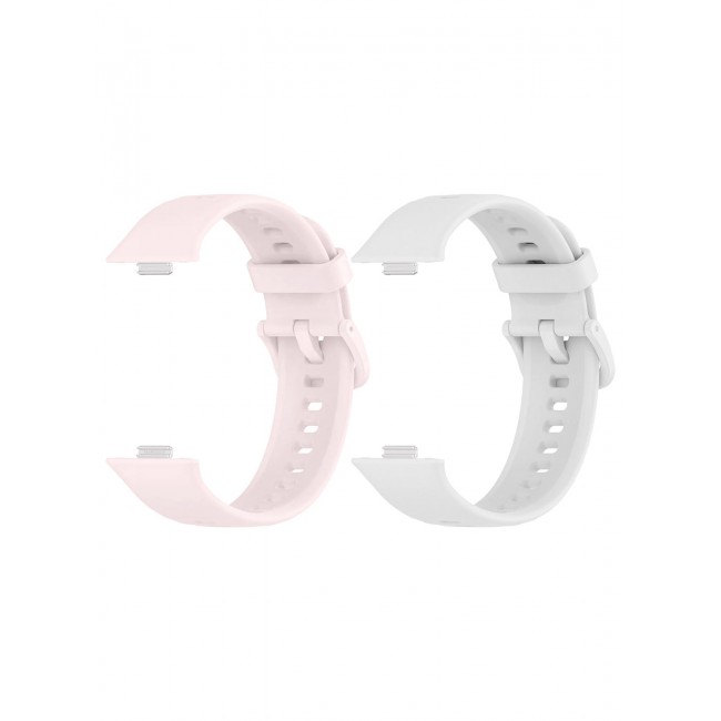 CATANES 2Packs Wristband for Huawei Watch Fit 3/Fit 4/Fit 4 Pro Bands, Silicone Bracelet Quick Release Arm Band, Replacement Smartwatch Band Quick Release Sport Straps - White and Off White