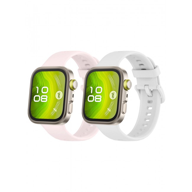 CATANES 2Packs Wristband for Huawei Watch Fit 3/Fit 4/Fit 4 Pro Bands, Silicone Bracelet Quick Release Arm Band, Replacement Smartwatch Band Quick Release Sport Straps - White and Off White