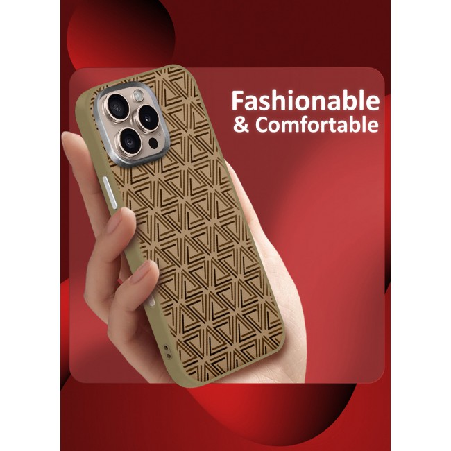 CATANES iPhone 16 Pro Max Case Cover Carbon Fiber Pattern Phone Case Slim Shockproof Back Cover - Tangram-Inspired Pattern