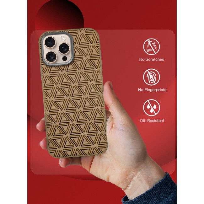 CATANES iPhone 16 Pro Max Case Cover Carbon Fiber Pattern Phone Case Slim Shockproof Back Cover - Tangram-Inspired Pattern