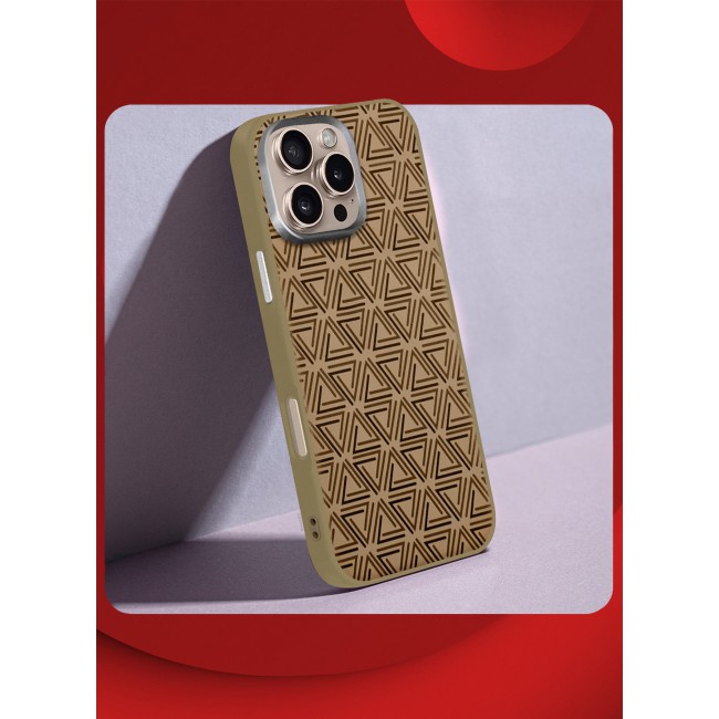 CATANES iPhone 16 Pro Max Case Cover Carbon Fiber Pattern Phone Case Slim Shockproof Back Cover - Tangram-Inspired Pattern