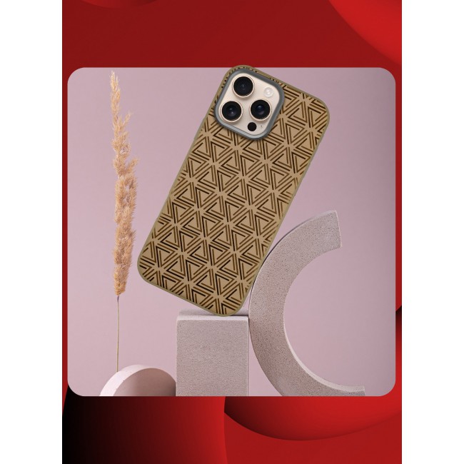 CATANES iPhone 16 Pro Max Case Cover Carbon Fiber Pattern Phone Case Slim Shockproof Back Cover - Tangram-Inspired Pattern