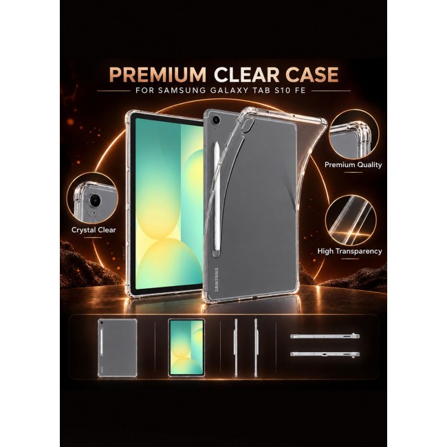 CATANES For Samsung Galaxy Tab S10 FE Transparent TPU Bumper Protective Case