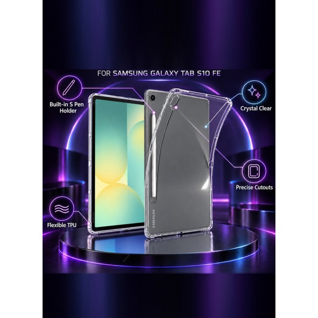 CATANES For Samsung Galaxy Tab S10 FE Transparent TPU Bumper Protective Case