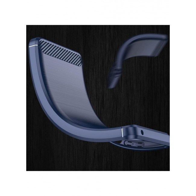 CATANES Google Pixel 7 Pro Case Slim Soft TPU Brushed Carbon Fiber Anti-Fingerprint Shockproof Cover Dark Blue