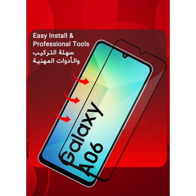 CATANES Tempered Glass Screen Protector for Samsung Galaxy A06 Side Black Edge to Edge Scratch Resistant and Smudge Proof / Side Black